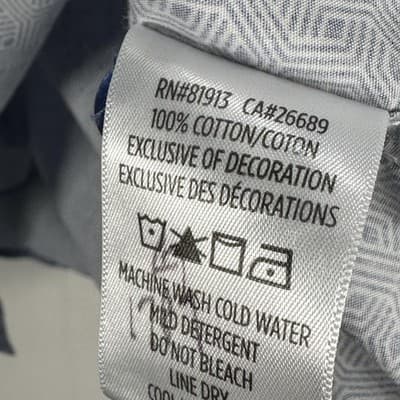 Robert Graham Shirt Mens XL Blue Geometric Koi Fish Button Long Sleeve Flip Cuff - Thumbnail 8