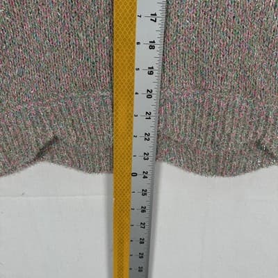 LILLY PULITZER Gliana Sweater Womens Medium Rainbow Metallic Scalloped Hem Crew - Thumbnail 7