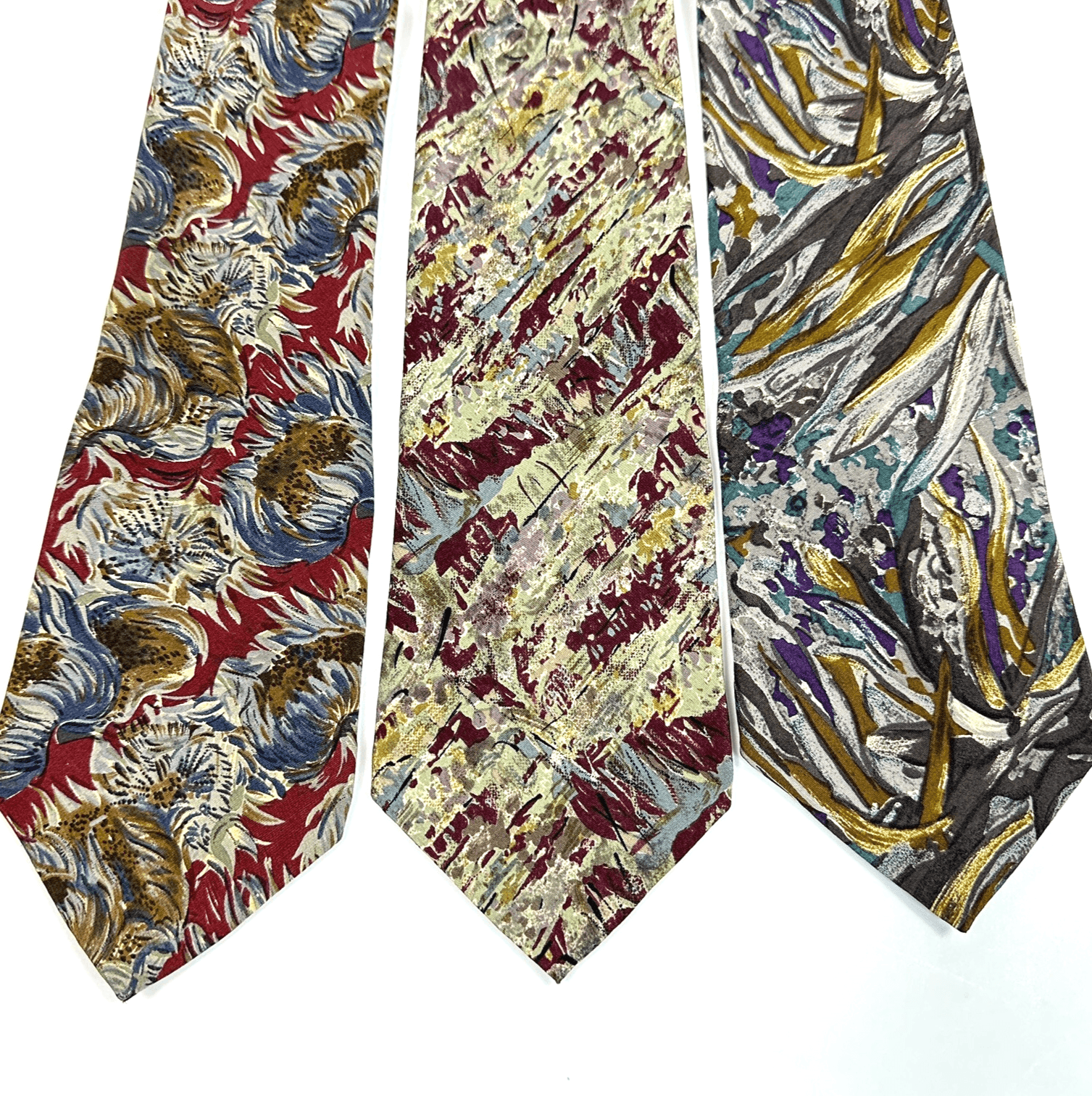 Christian Dior Monsieur Lot (3) Mens 100% Silk Tie Multicolor Abstract Vintage - Image 1