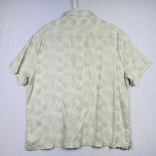 Nat Nast Silk Blend Hawaiian Shirt Mens XL Sleeve Floral Lt Green Button Up - Thumbnail 3