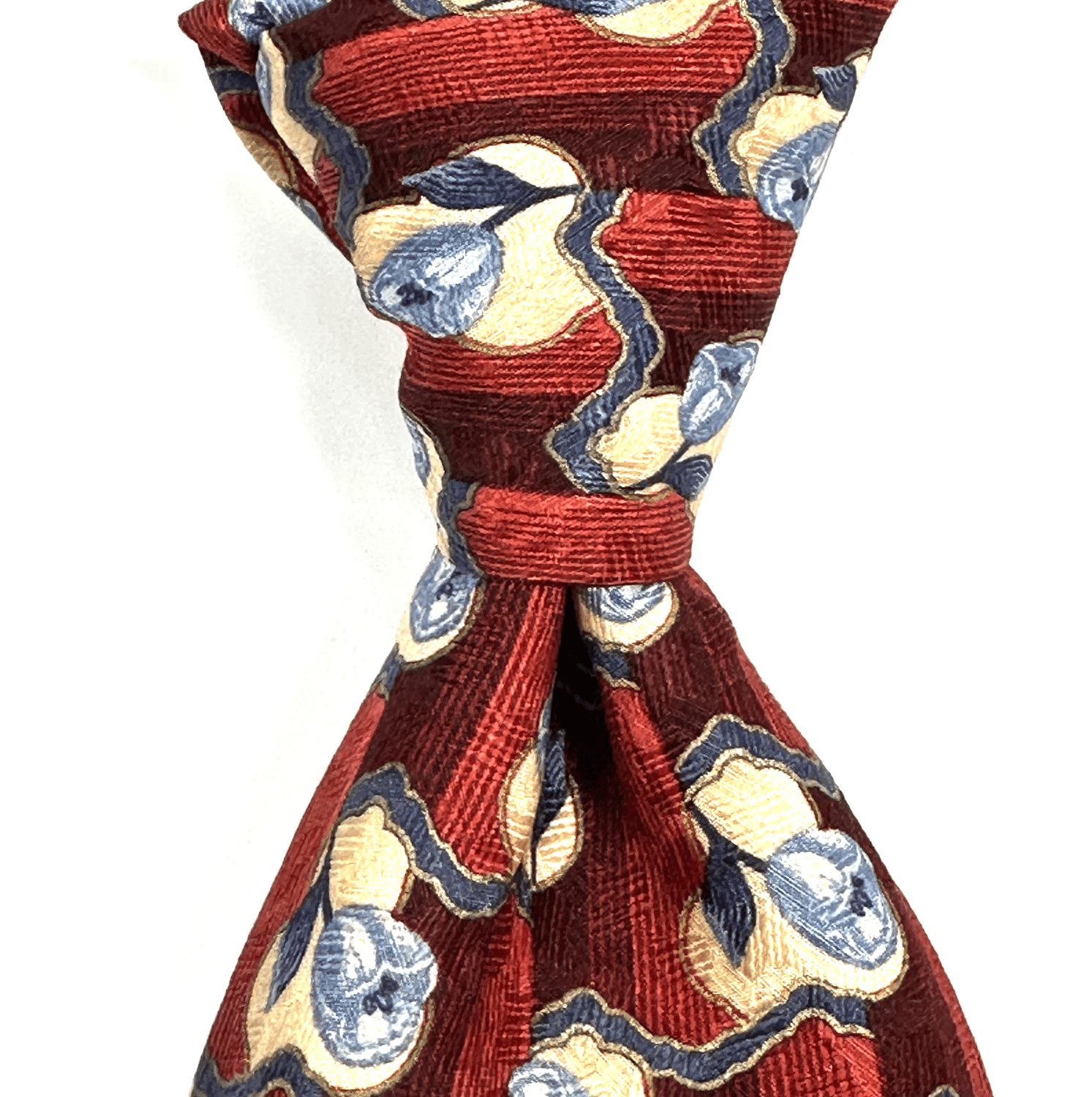 Ermenegildo Zegna Mens 100% Silk Necktie Burgundy Floral Geometric Tie Italy - Image 1