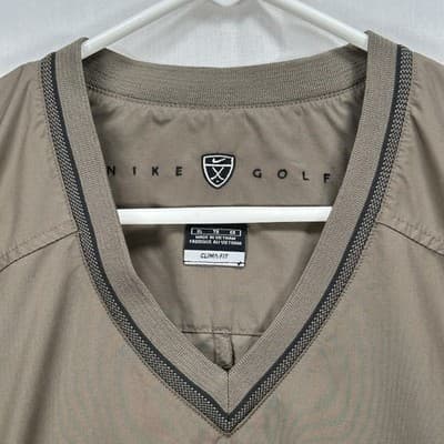 Nike Golf Windbreaker Jacket Mens XL Brown V-Neck Pullover Clima-FIT Lightweight - Thumbnail 4