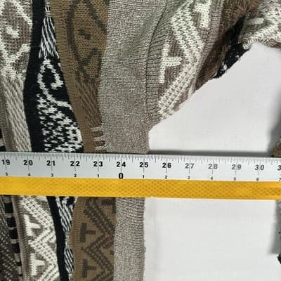 Vintage Bachrach Sweater XL Multicolor Textured Chunky Knit Wool 3D Coogi Style - Thumbnail 8