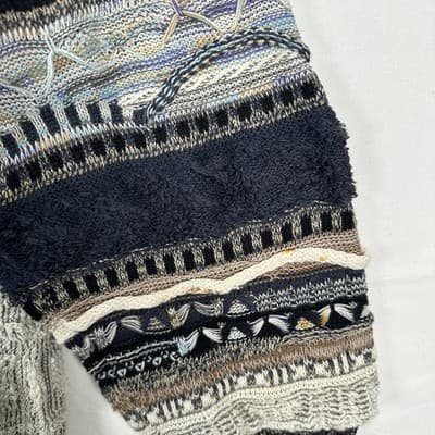 Vintage Bachrach Sweater Mens 2XL Multicolor 3D Textured Coogi Style Chunky Knit - Thumbnail 6