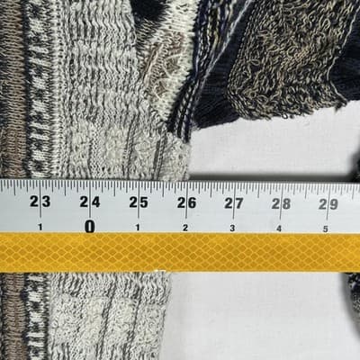 Vintage Bachrach Sweater Mens 2XL Multicolor 3D Textured Coogi Style Chunky Knit - Thumbnail 8