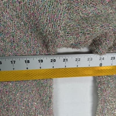 LILLY PULITZER Gliana Sweater Womens Medium Rainbow Metallic Scalloped Hem Crew - Thumbnail 8