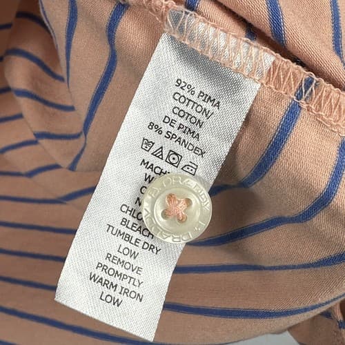 B Draddy Golf Polo Shirt Mens Large Peach Blue Striped Short Sleeve Performance - Thumbnail 10