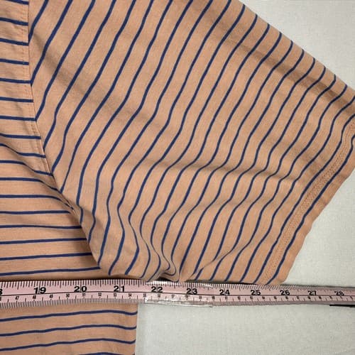 B Draddy Golf Polo Shirt Mens Large Peach Blue Striped Short Sleeve Performance - Thumbnail 11