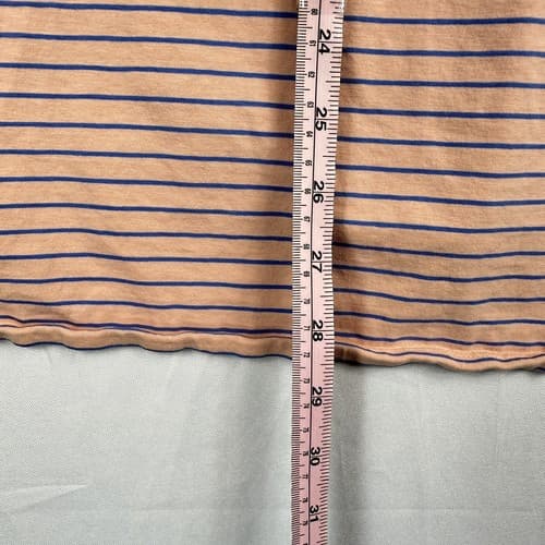 B Draddy Golf Polo Shirt Mens Large Peach Blue Striped Short Sleeve Performance - Thumbnail 12