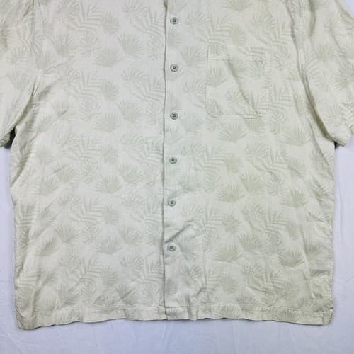 Nat Nast Silk Blend Hawaiian Shirt Mens XL Sleeve Floral Lt Green Button Up - Thumbnail 4