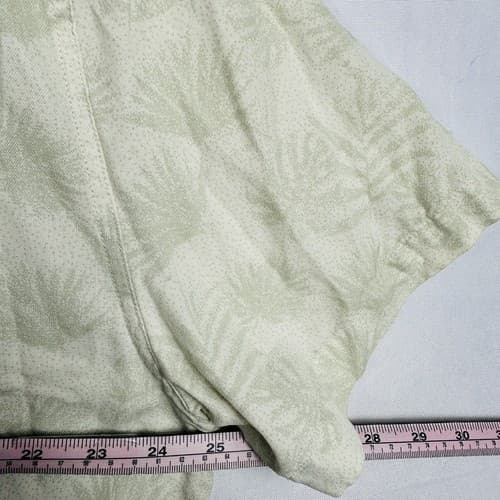 Nat Nast Silk Blend Hawaiian Shirt Mens XL Sleeve Floral Lt Green Button Up - Thumbnail 9