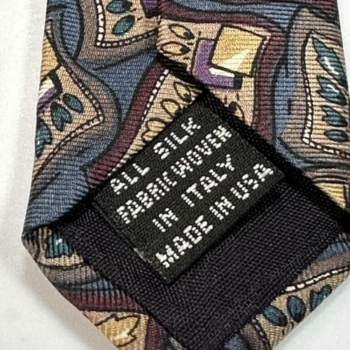 Vintage Christian Dior Mens 100% Silk Tie Geometric Necktie Multicolor Italy USA - Thumbnail 7