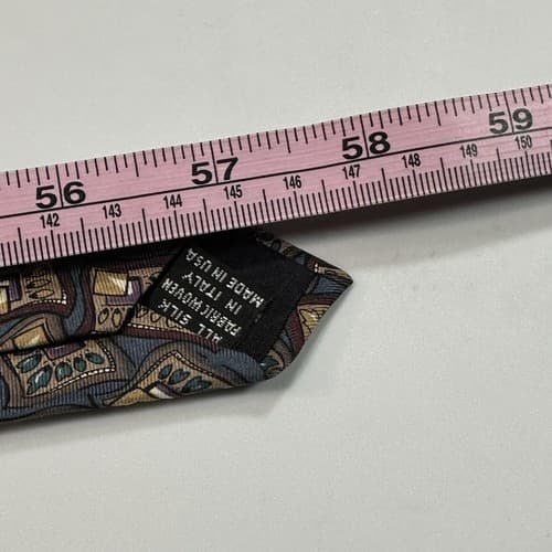 Vintage Christian Dior Mens 100% Silk Tie Geometric Necktie Multicolor Italy USA - Thumbnail 9