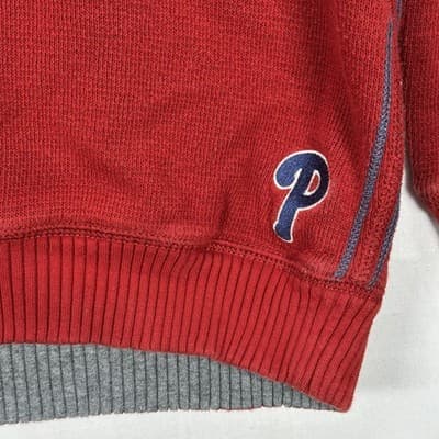 Tommy Bahama Philadelphia Phillies Mens 1/4 Zip Sweater Large Red MLB Baseball - Thumbnail 3