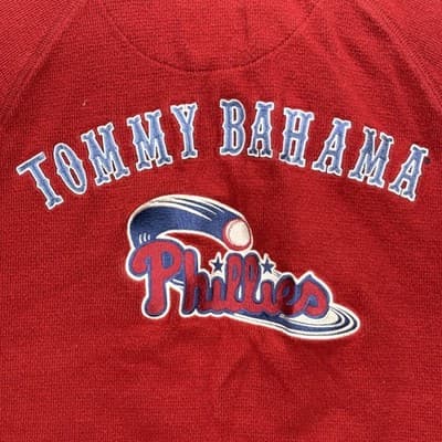 Tommy Bahama Philadelphia Phillies Mens 1/4 Zip Sweater Large Red MLB Baseball - Thumbnail 8