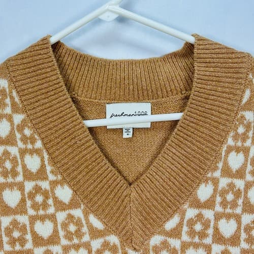 Freshman 1996 Sweater Vest Womens Medium V-Neck Pullover Flower Heart Soft - Thumbnail 5