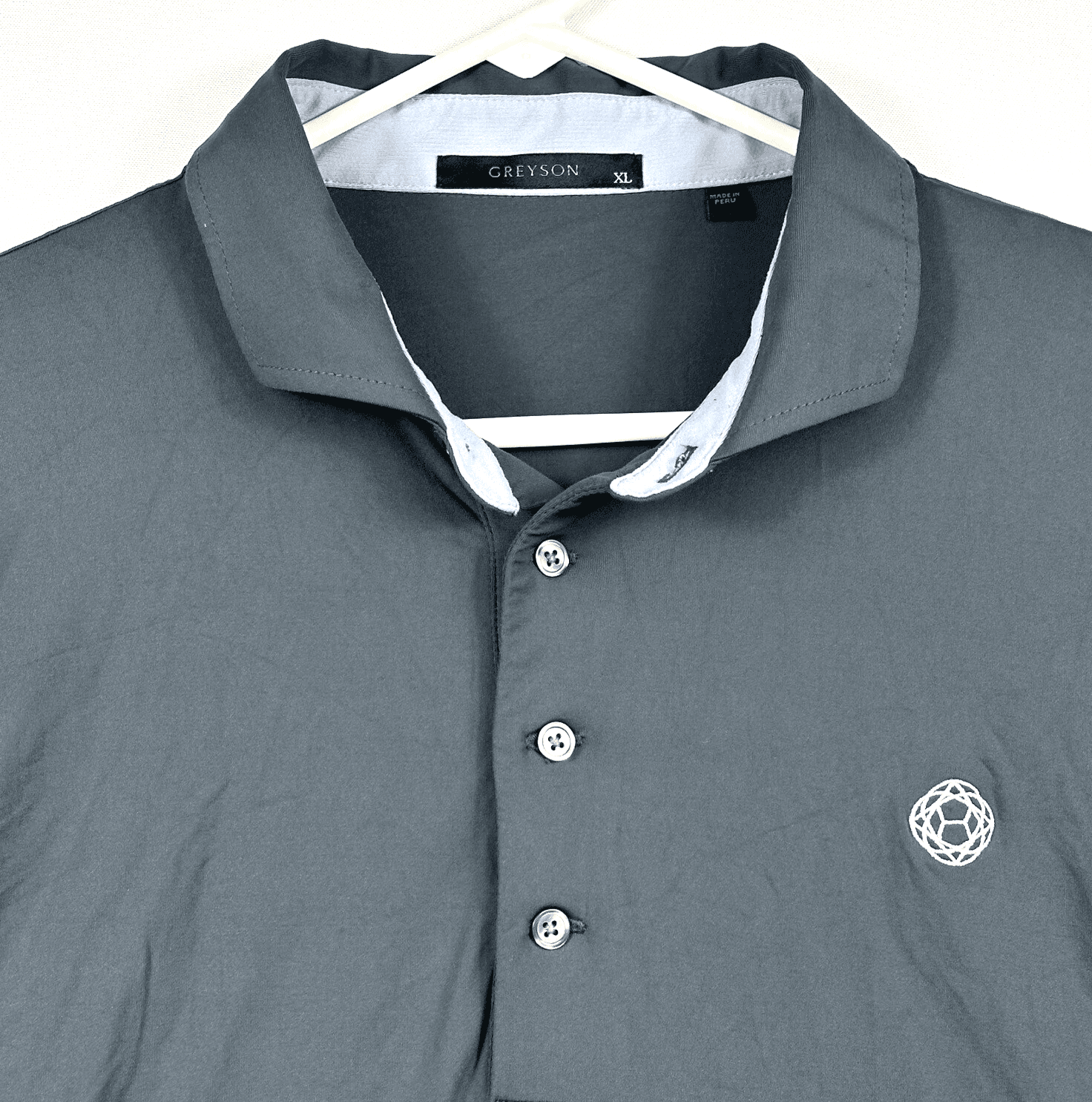 Greyson Golf Polo Shirt Mens XL Gray Performance Short Sleeve Stretch Logo - Image 1