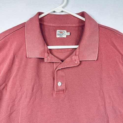 Faherty Brand Golf Polo Shirt Boys Size XL Short Sleeve Solid Red - Thumbnail 6