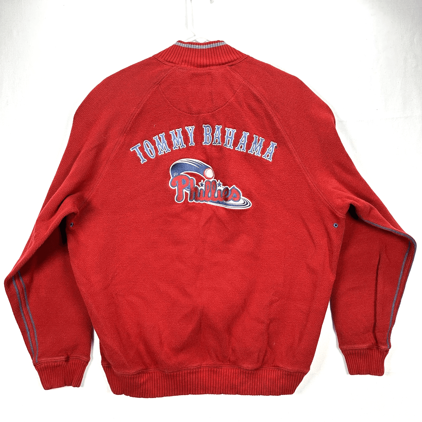 Tommy Bahama Philadelphia Phillies Mens 1/4 Zip Sweater Large Red MLB Baseball - Image 1