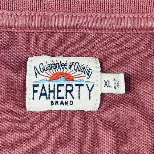 Faherty Brand Golf Polo Shirt Boys Size XL Short Sleeve Solid Red - Thumbnail 8
