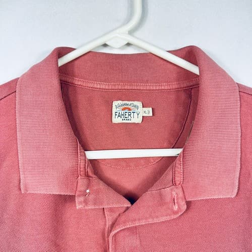 Faherty Brand Golf Polo Shirt Boys Size XL Short Sleeve Solid Red - Thumbnail 7