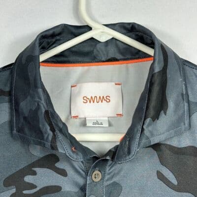 Swims Blue Camo Polo Shirt Mens Large Short Sleeve Stretch Performance - Thumbnail 7