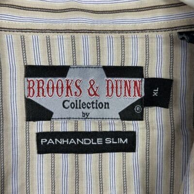 Brooks & Dunn Western Panhandle Slim Shirt Womens XL Pearl Snap Cross Striped - Thumbnail 7