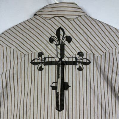 Brooks & Dunn Western Panhandle Slim Shirt Womens XL Pearl Snap Cross Striped - Thumbnail 9