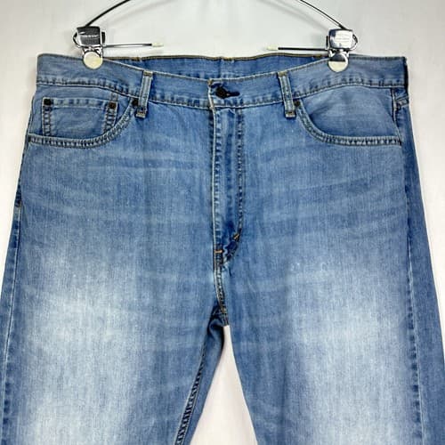 Levi's 505 Mens Straight Fit Stonewash Blue Denim Jeans 40 x 30 - Thumbnail 3