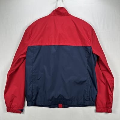 Brooks Brothers 346 Mens XL Windbreaker Jacket Red Navy Striped Casual Full Zip - Thumbnail 2