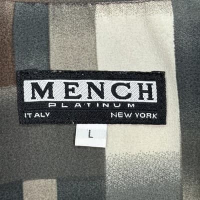 Vintage Mench Platinum Shirt Mens Large Brown Gray Geometric Button Up Retro - Thumbnail 5