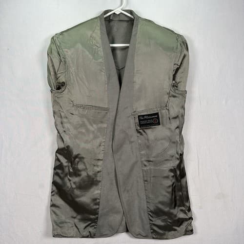 Vintage Sheplers The Plainsman Blazer Mens 42 L Gray Western Sport Coat 2-Button - Thumbnail 4