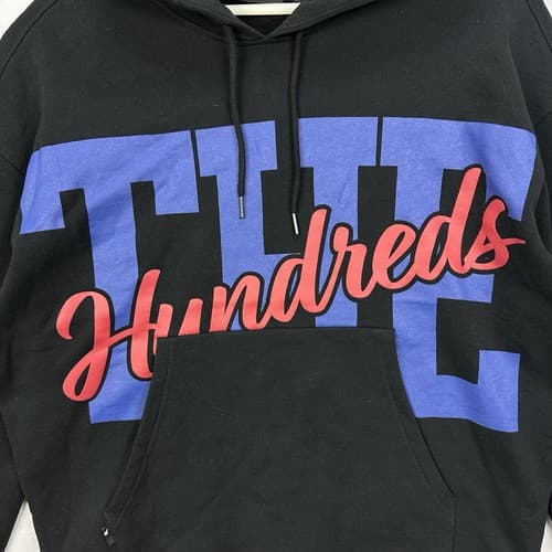 The Hundreds Hoodie Mens Medium Black Streetwear Spellout Kangaroo Pockets - Thumbnail 3
