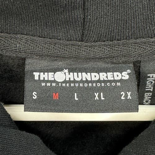 The Hundreds Hoodie Mens Medium Black Streetwear Spellout Kangaroo Pockets - Thumbnail 6