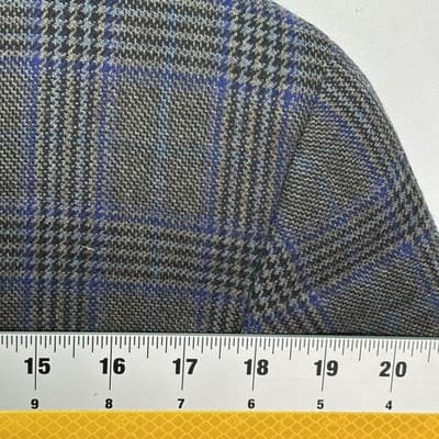 Tallia Lambswool Blazer Mens 42 R Gray Blue Plaid Sport Coat Jacket 2-Button - Thumbnail 7