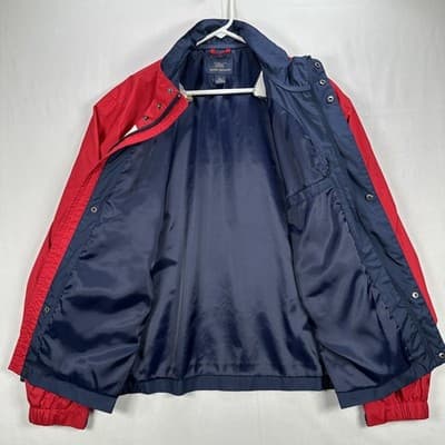 Brooks Brothers 346 Mens XL Windbreaker Jacket Red Navy Striped Casual Full Zip - Thumbnail 6