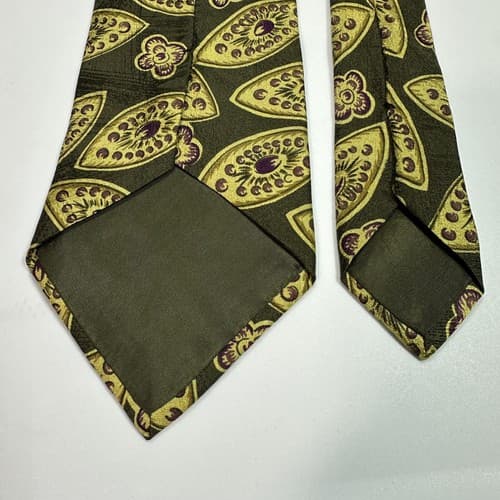 VTG Barneys Mens Silk Necktie Foulard Tie Geometric Medallions Multicolor ITALY - Thumbnail 7
