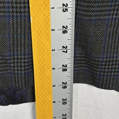 Tallia Lambswool Blazer Mens 42 R Gray Blue Plaid Sport Coat Jacket 2-Button - Thumbnail 5