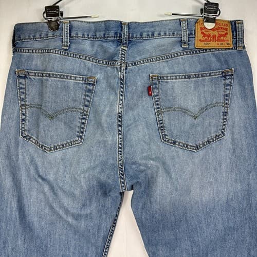 Levi's 505 Mens Straight Fit Stonewash Blue Denim Jeans 40 x 30 - Thumbnail 4