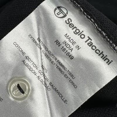 Sergio Tacchini Polo Shirt Mens Medium Black Short Sleeve Logo Tennis Casual - Thumbnail 5