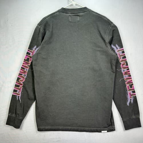 Tenaciti Crewneck T-Shirt Mens Medium Black Long Sleeve Streetwear Cobra Skull - Thumbnail 2