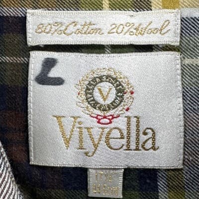 Viyella Flannel Shirt Mens XL Multicolor Plaid Wool Blend Button Up Long Sleeve - Thumbnail 6