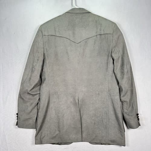 Vintage Sheplers The Plainsman Blazer Mens 42 L Gray Western Sport Coat 2-Button - Thumbnail 3