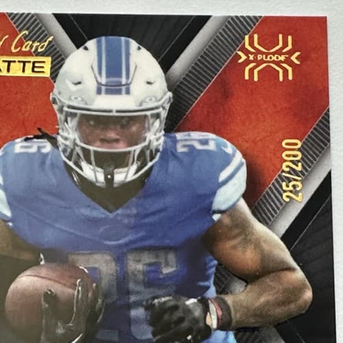 Jahmyr Gibbs 2023 Wild Card Matte XPLODE Rookie Detroit Lions # 25/200 - Thumbnail 3