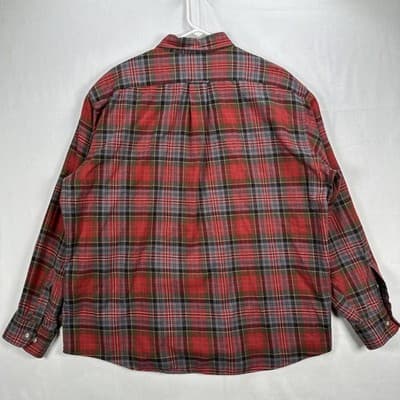 Vintage Viyella Flannel Shirt Mens XL Red Plaid Button Down Wool Blend 90s - Thumbnail 3