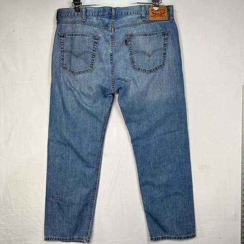 Levi's 505 Mens Straight Fit Stonewash Blue Denim Jeans 40 x 30 - Thumbnail 2