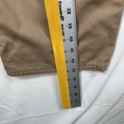 L.L. Bean Flannel Lined Pants Mens 42 X 30 Brown Relaxed Fit Chino Workwear - Thumbnail 9