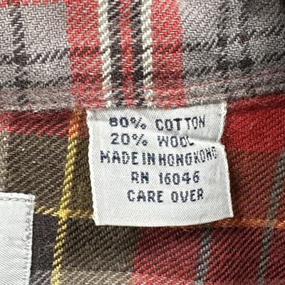 Vintage Viyella Flannel Shirt Mens XL Red Plaid Button Down Wool Blend 90s - Thumbnail 7