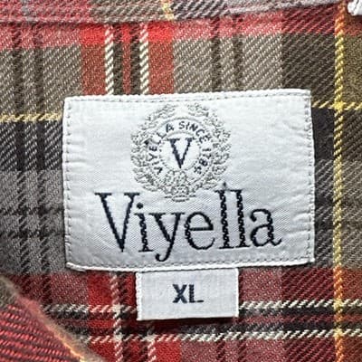 Vintage Viyella Flannel Shirt Mens XL Red Plaid Button Down Wool Blend 90s - Thumbnail 6
