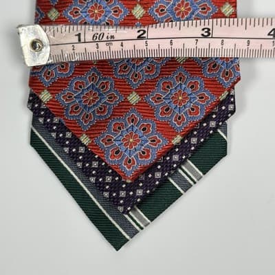 NEW Jos A Bank Mens Long Ties Lot (3) Reserve Traveler Multicolor Geometric - Thumbnail 4